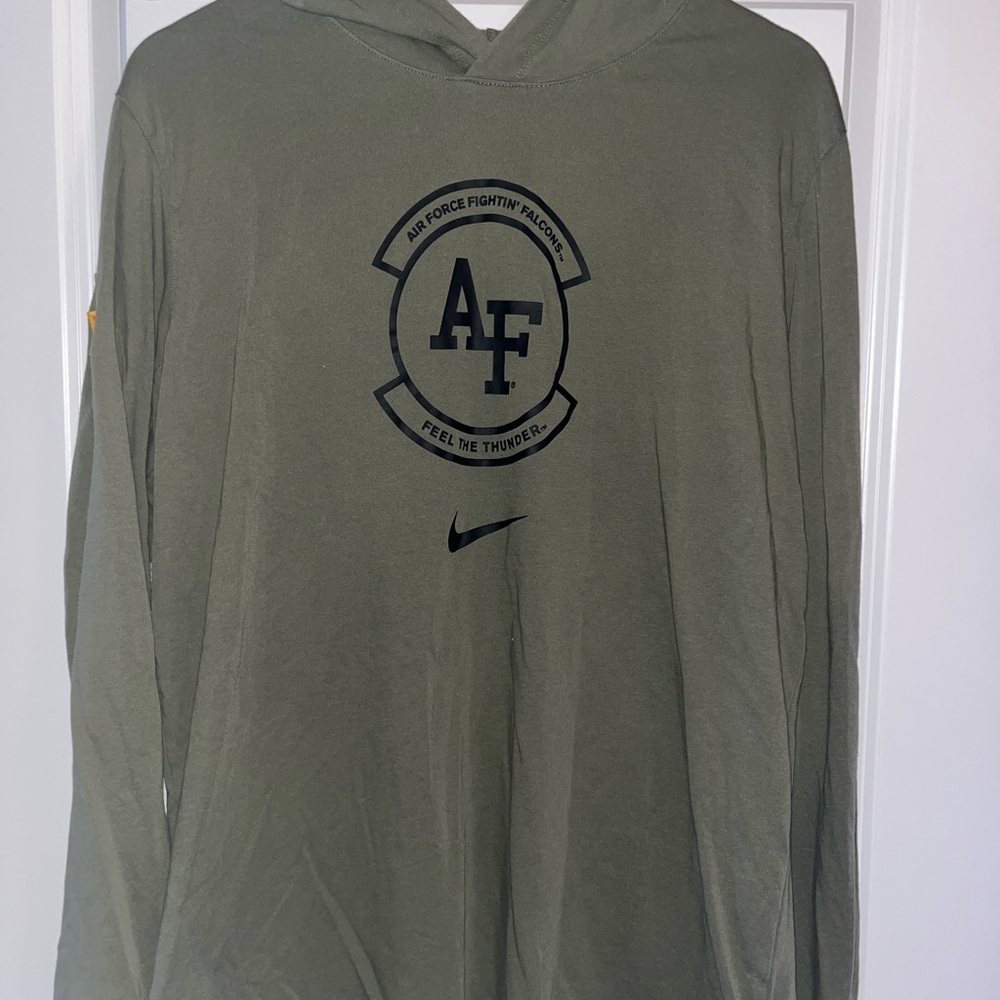 Men’s Nike Dri-Fit Army Green Air Force Long Sleeve Lightweight Hoodie